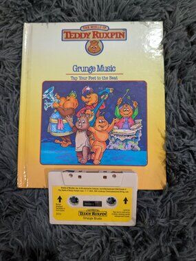 1985 Vintage Teddy Ruxpin Book & Cassette Tape Grunge Music Worlds of Wonder
